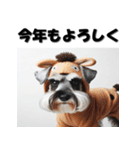 十二支全部 年賀状 ミニチュアシュナウザー（個別スタンプ：20）