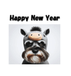 十二支全部 年賀状 ミニチュアシュナウザー（個別スタンプ：22）