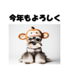 十二支全部 年賀状 ミニチュアシュナウザー（個別スタンプ：27）