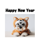 十二支全部 年賀状 ミニチュアシュナウザー（個別スタンプ：37）