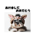 十二支全部 年賀状 ミニチュアシュナウザー（個別スタンプ：39）