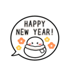 【お正月】カラフル雪だるまの吹出40個（個別スタンプ：29）