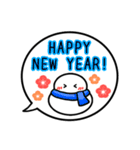 【お正月】カラフル雪だるまの吹出40個（個別スタンプ：33）