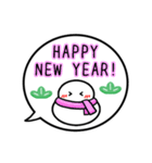 【お正月】カラフル雪だるまの吹出40個（個別スタンプ：34）