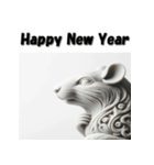 十二支全部 あけおめ 年賀状 石像（個別スタンプ：1）