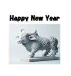 十二支全部 あけおめ 年賀状 石像（個別スタンプ：5）