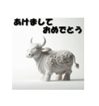 十二支全部 あけおめ 年賀状 石像（個別スタンプ：6）