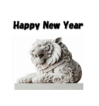 十二支全部 あけおめ 年賀状 石像（個別スタンプ：8）