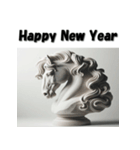 十二支全部 あけおめ 年賀状 石像（個別スタンプ：22）