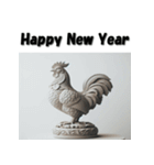 十二支全部 あけおめ 年賀状 石像（個別スタンプ：33）