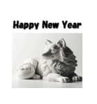 十二支全部 あけおめ 年賀状 石像（個別スタンプ：34）