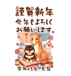 【あけおめ】柴犬と白馬の2026（個別スタンプ：6）