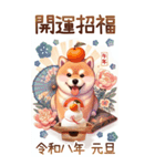 【あけおめ】柴犬と白馬の2026（個別スタンプ：10）