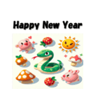 十二支全部 あけおめ 年賀状 キャラクター（個別スタンプ：16）