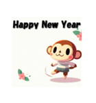 十二支全部 あけおめ 年賀状 キャラクター（個別スタンプ：28）