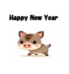 十二支全部 あけおめ 年賀状 キャラクター（個別スタンプ：38）