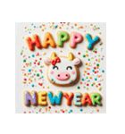 十二支全部 あけおめ 年賀状 クッキー（個別スタンプ：6）