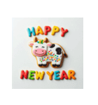 十二支全部 あけおめ 年賀状 クッキー（個別スタンプ：7）