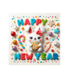 十二支全部 あけおめ 年賀状 クッキー（個別スタンプ：14）