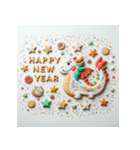 十二支全部 あけおめ 年賀状 クッキー（個別スタンプ：15）