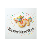 十二支全部 あけおめ 年賀状 クッキー（個別スタンプ：17）