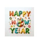 十二支全部 あけおめ 年賀状 クッキー（個別スタンプ：20）