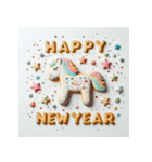 十二支全部 あけおめ 年賀状 クッキー（個別スタンプ：21）