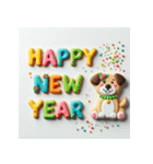 十二支全部 あけおめ 年賀状 クッキー（個別スタンプ：34）