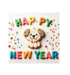 十二支全部 あけおめ 年賀状 クッキー（個別スタンプ：36）