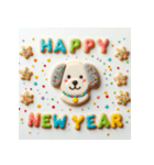 十二支全部 あけおめ 年賀状 クッキー（個別スタンプ：37）