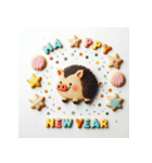 十二支全部 あけおめ 年賀状 クッキー（個別スタンプ：40）