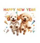 トイプードルの年末年始2026（個別スタンプ：3）