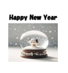 十二支全部 あけおめ 年賀状 スノードーム（個別スタンプ：5）