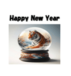 十二支全部 あけおめ 年賀状 スノードーム（個別スタンプ：11）