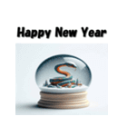 十二支全部 あけおめ 年賀状 スノードーム（個別スタンプ：20）