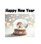 十二支全部 あけおめ 年賀状 スノードーム（個別スタンプ：29）