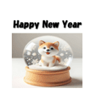 十二支全部 あけおめ 年賀状 スノードーム（個別スタンプ：40）