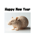 十二支全部 あけおめ 年賀状 木彫り（個別スタンプ：1）