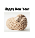 十二支全部 あけおめ 年賀状 木彫り（個別スタンプ：24）