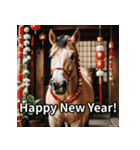 馬のお正月ポップアップスタンプ（個別スタンプ：8）
