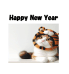 十二支全部 あけおめ 年賀状 三毛猫（個別スタンプ：8）