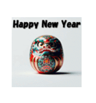 十二支全部 あけおめ 年賀状 だるま（個別スタンプ：14）
