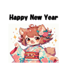 十二支全部 あけおめ 年賀状 擬人化娘（個別スタンプ：39）