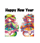 十二支全部 あけおめ 年賀状 コスプレ娘（個別スタンプ：16）