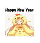 十二支全部 あけおめ 年賀状 コスプレ娘（個別スタンプ：31）