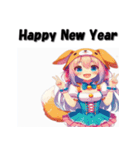 十二支全部 あけおめ 年賀状 コスプレ娘（個別スタンプ：34）