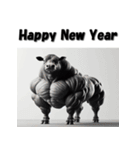 十二支全部 あけおめ 年賀状 マッチョ（個別スタンプ：5）