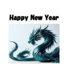 十二支全部 あけおめ 年賀状 3Dアート（個別スタンプ：13）