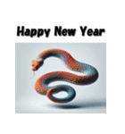 十二支全部 あけおめ 年賀状 3Dアート（個別スタンプ：18）