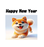 十二支全部 あけおめ 年賀状 3Dアート（個別スタンプ：35）